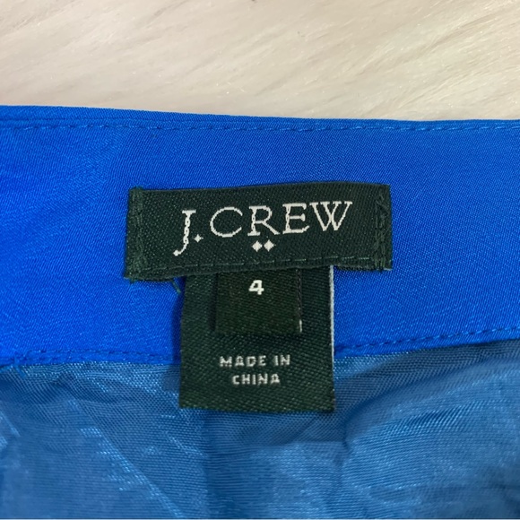 J Crew Blue Green Pleated Mini Skirt Size 4 - Picture 5 of 11